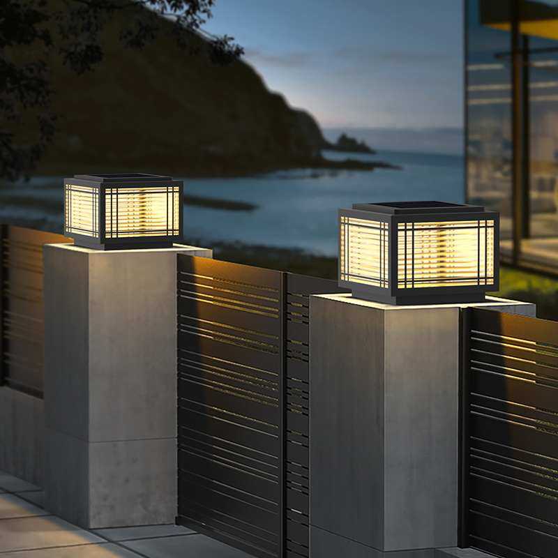 围墙柱头灯太阳能门柱灯大门灯别墅中式庭院灯户外院门柱子灯室外