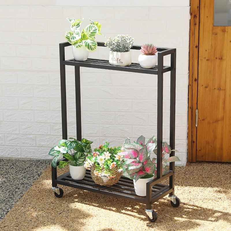 简约时客厅LPY室内室外台落阳地式双层镀锌铁稳固耐尚用艺花架置