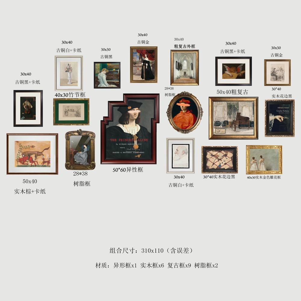 欧式复古装饰画客厅玄关餐厅卧室壁画美式文艺挂画法式沙发背景墙