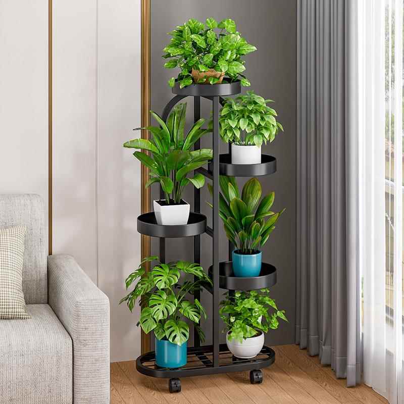 众之亿架ltao7416子厅客落地式可移置动花架带轮铁花艺花盆阳台物