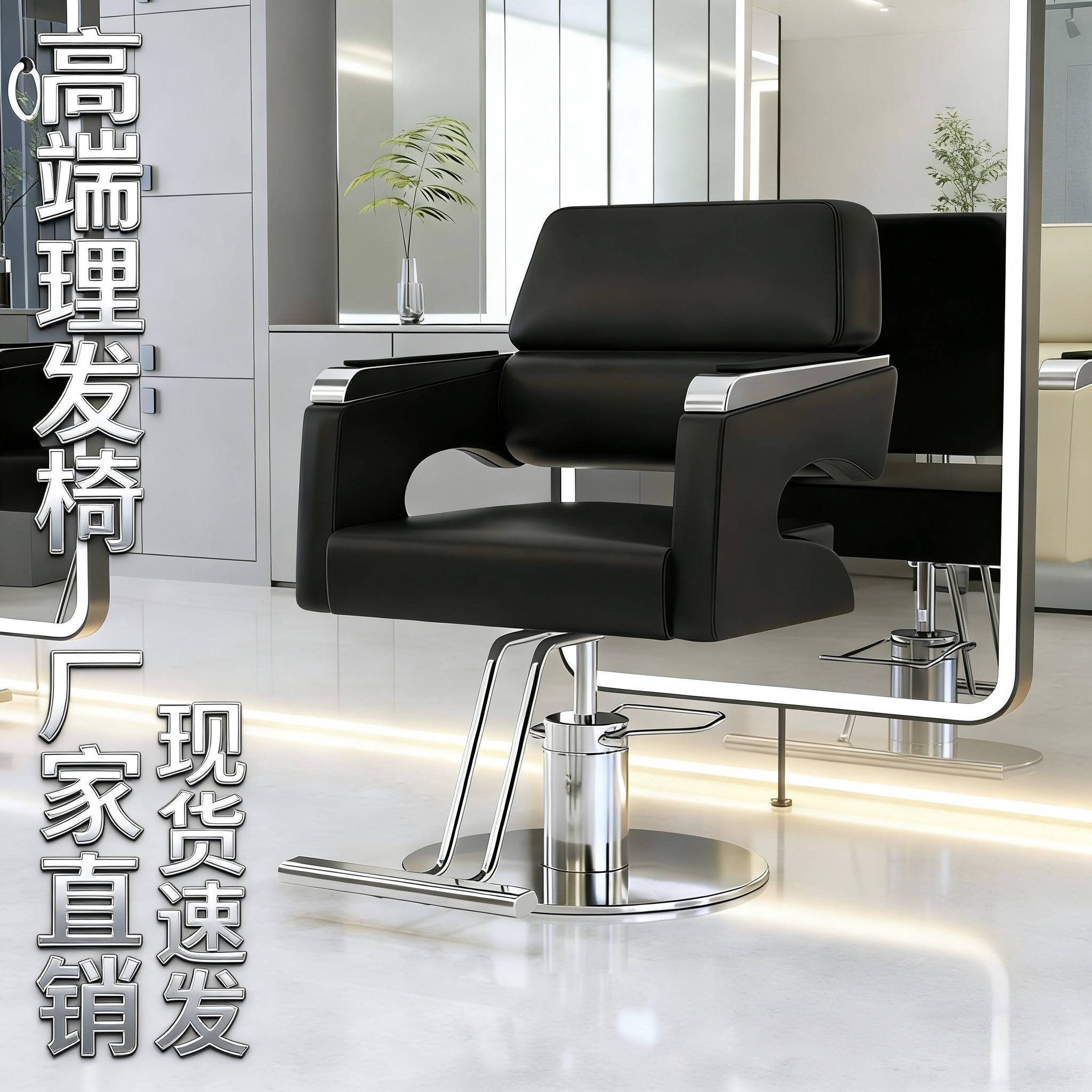 理髲店椅子发廊专用理容椅美发椅剪发椅可旋转升降包邮不锈钢扶手