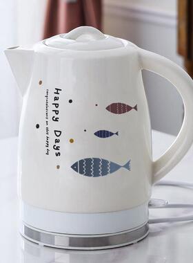 简约316不锈钢陶瓷电热水壶 家用自动断电防干烧瓷器烧水壶大容量
