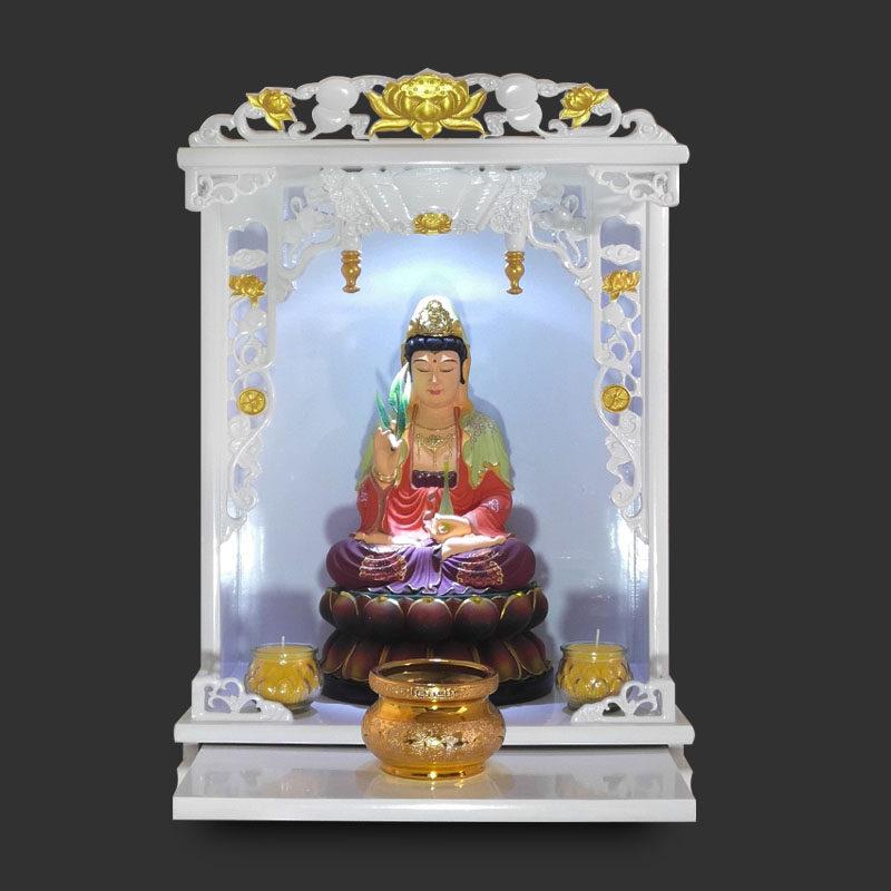 菩萨柜子白色神龛壁挂式供台香火神案实木佛笼家用现代轻奢财神柜