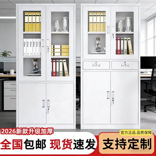 钢制办公文件柜铁皮柜财务柜资料柜带锁抽屉收纳柜多层家用阳台柜
