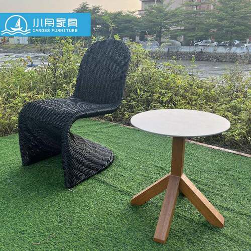 休闲藤编餐桌椅户外庭院露台花园民宿休息区阳台柚木桌藤椅组合