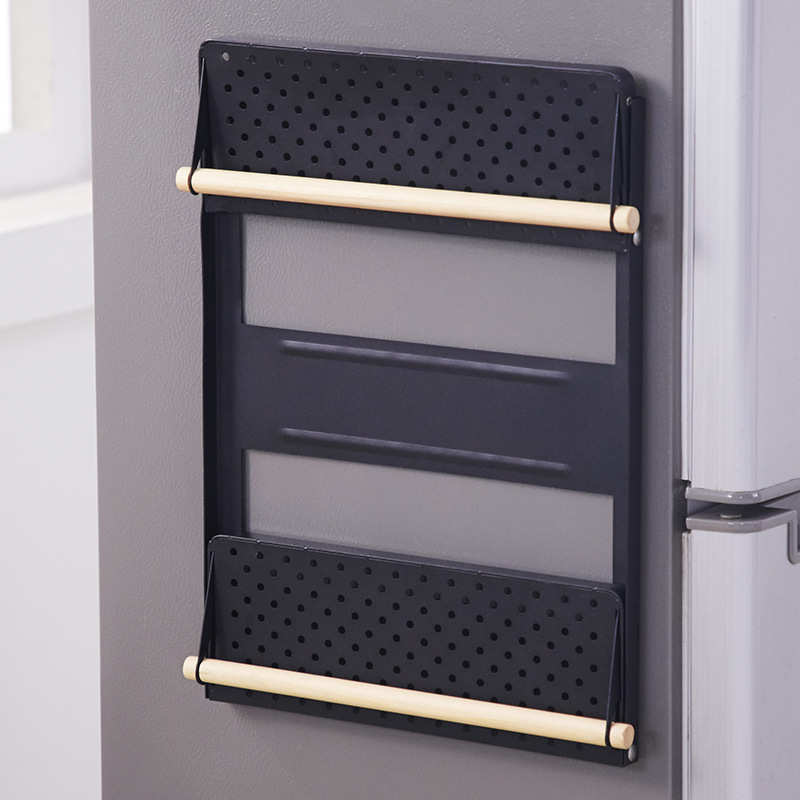 厨房免孔卷纸保鲜膜多功能磁吸家居折叠冰箱侧挂置物架批发