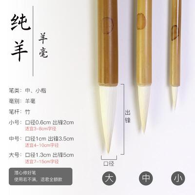 正品毛笔 狼毫兼毫羊毫初学成人灰毫中小书法楷篆书隶书行书大学