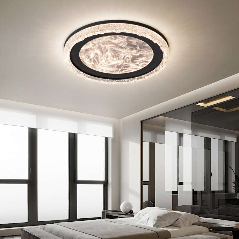 现代简约创意卧室吸顶灯意式轻奢云雾水晶客厅灯大气高级感