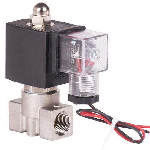 304不锈钢常闭水阀气阀2分3分电子阀220v24v燃烧机电磁阀高压密封