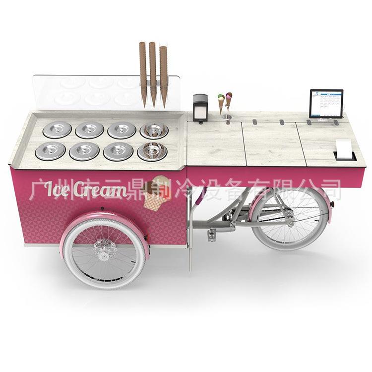 2024新款8桶pozzettigelatocart110V户外冰淇淋流动花车