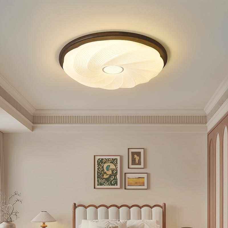 日式胡桃木纹卧室吸顶灯法式中古超薄餐厅简约侘寂书房护眼房间灯,家装灯饰光源,智能吸顶灯,淘宝优惠券,粉丝福利购,淘宝优惠卷