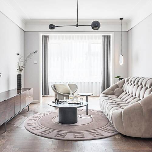 跨境热销手工羊毛地毯轻奢腈纶客厅圆桌地垫家用地毯卧室脚垫垫子