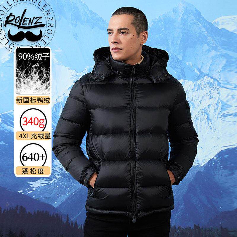 ROLENZ轻奢品牌300g超厚户外男极寒羽绒服东北加厚三防短款外套潮