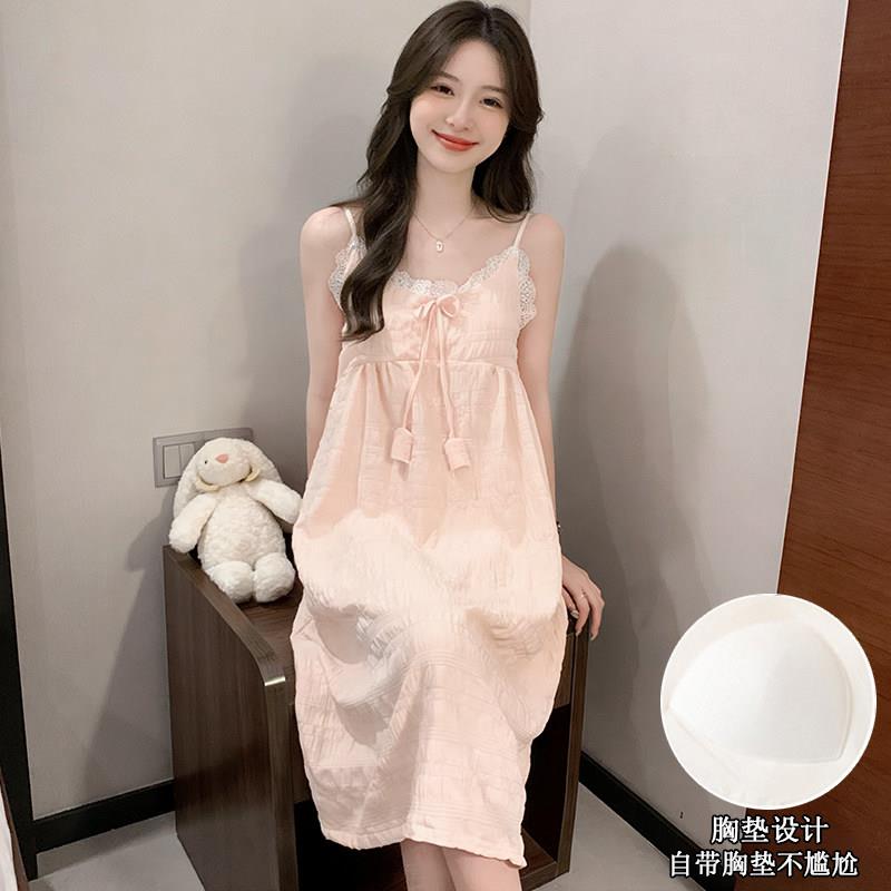 带胸垫吊带睡裙夏季女士可外穿2026新款甜美公主风可爱夏天睡衣裙