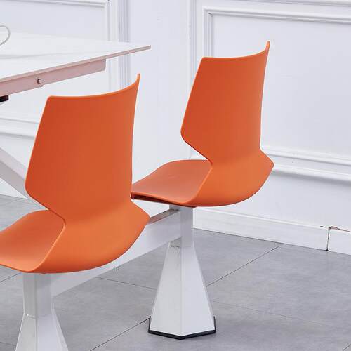 连体餐桌椅美食城学校食司堂公NOB堂不组锈钢带靠背服务饭区合餐