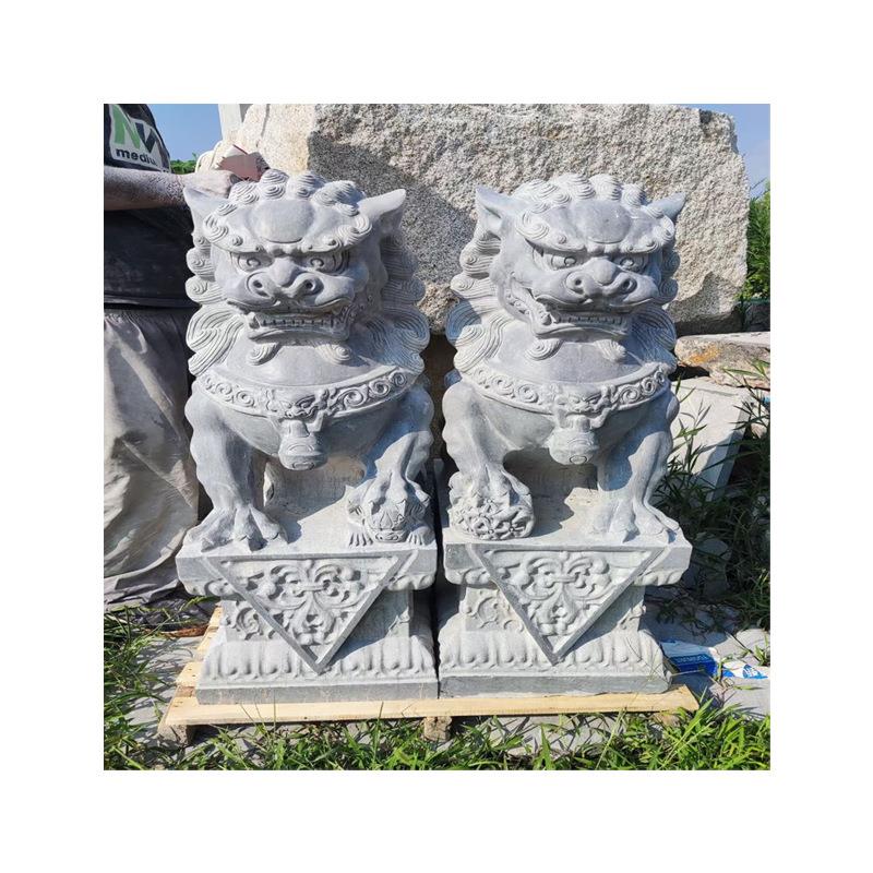 别墅庭院户外摆件石雕狮子花岗岩摆件建景雕刻中式看门石狮子