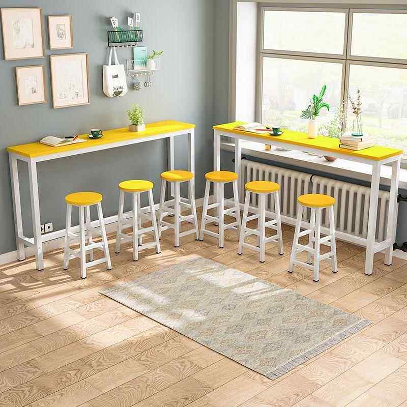 吧台桌家用靠墙高脚桌奶茶店桌椅组合长条窄咖啡桌阳台客厅酒吧台