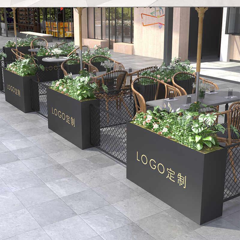 户外花箱铁艺花坛隔断组合市政道路围栏花槽花盆花架子隔断定制