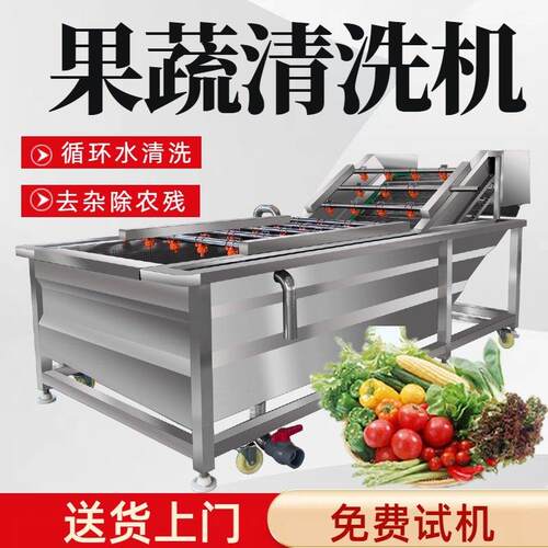 气泡清洗机商用洗果机果蔬清洗机蔬菜生姜大型洗菜机全自动流水线