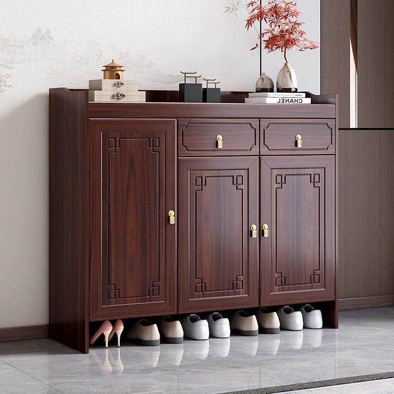 新中式乌金木实木鞋柜家用入户门新款玄关柜置物柜子靠墙收纳柜,住宅家具,鞋柜,淘宝优惠券,粉丝福利购,淘宝优惠卷