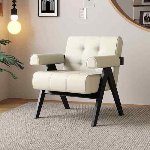 单人沙发椅洽谈桌椅组合北欧现代轻奢客厅阳台咖啡厅接待实木休闲