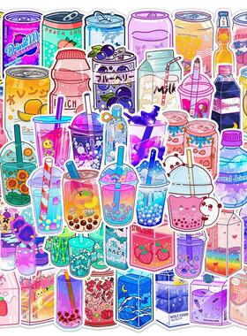 50PCS Cute Drink Aesthetic Stickers Cartoon Decal Scrapbook
