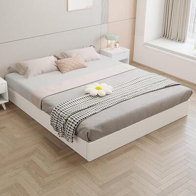 无床头排骨架床现代简约小户型家用榻榻米钢木床板全实木落地矮床
