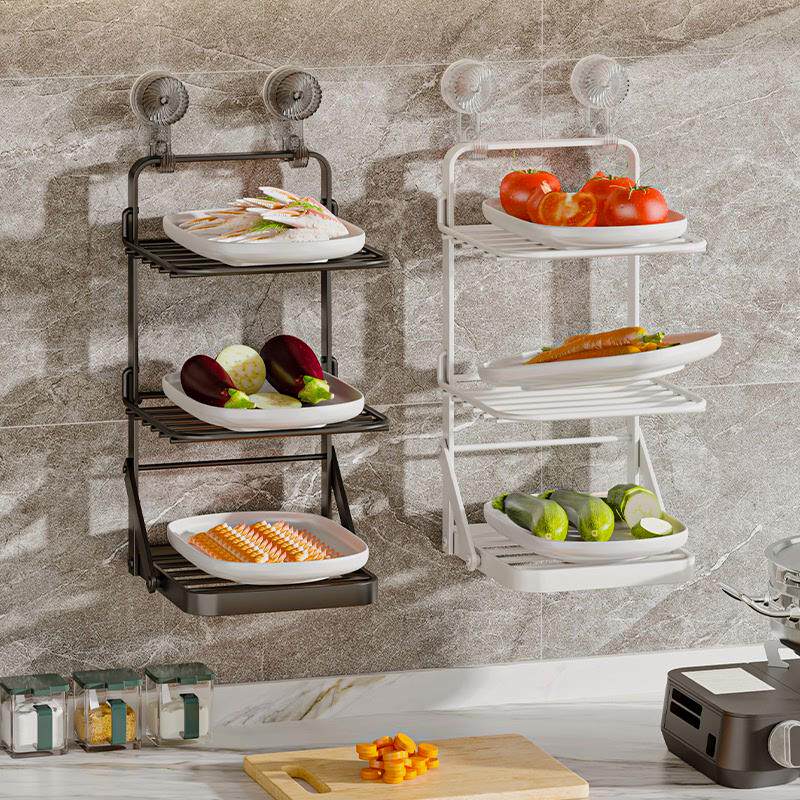 Y3G厨房备菜盘置物架吸盘铁艺壁挂多层配菜盘可叠放家用折叠炒菜,厨房/烹饪用具,厨房抽屉置物架,淘宝优惠券,粉丝福利购,淘宝优惠卷