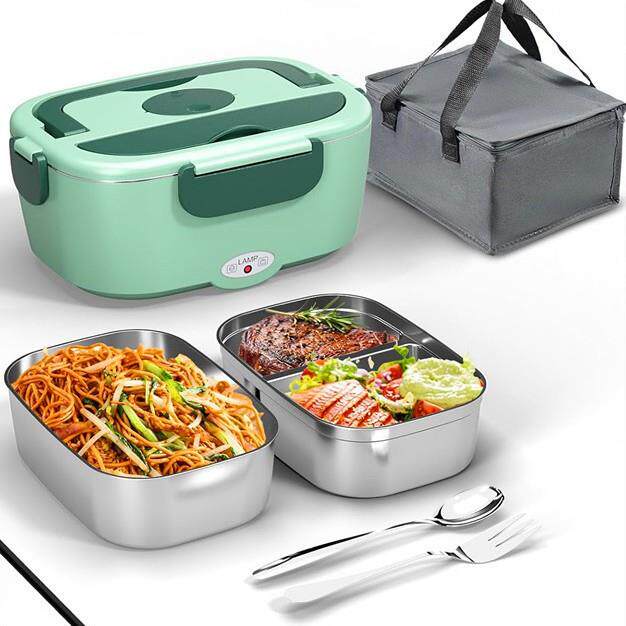 严选电热饭盒便携式家车两用免注水热饭保温饭盒便当饭盒加热饭