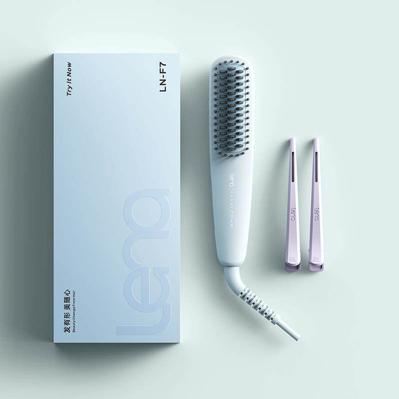 lena直发梳负离子便携式迷你小型电梳子短发打理直发神器拉直板夹