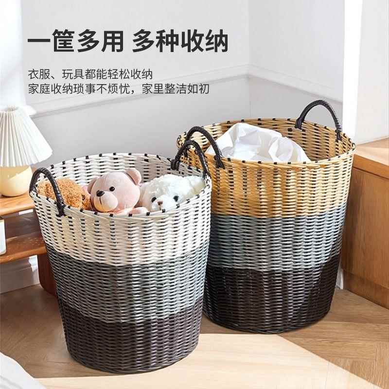 脏衣服收纳筐高级感篓家用敞口玩具桶洗衣篮卧室换洗衣物收纳篓筐图片