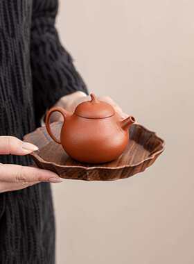 胡桃木干泡盘实木壶承木质茶壶垫壶托盘茶具配件复古茶盘茶道零配