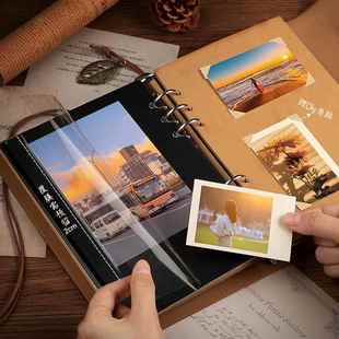 覆古相簿情侣款闺蜜相本纪念册自黏贴式自粘覆膜式diy手工手账本活页照片书高颜值明信片收纳册收纳本6/7寸