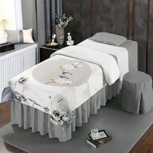 新中式罩四床件套高院床罩采耳洗头通床按摩52730913档床单四季用