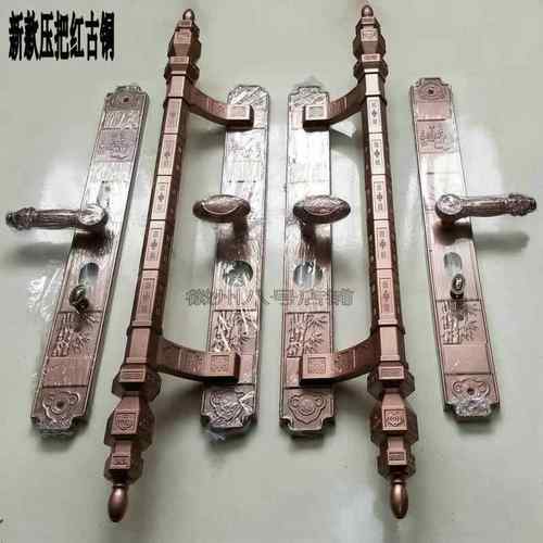 豪华防盗门把手锌合金大门锁别墅门锁对开门锁双开门通用型大拉手