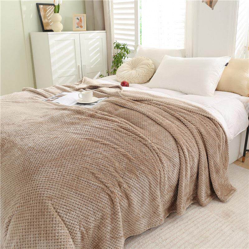 Plaid Bed Blankets Soft Warm Fluffy Throw Blanket Sofa ver C图片