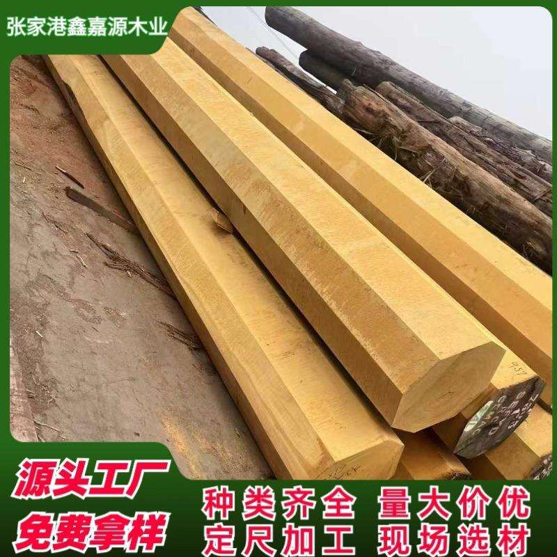 非洲黄花梨规格料黄花梨室内装修巴蒂原木户外防腐木车圆柱子料