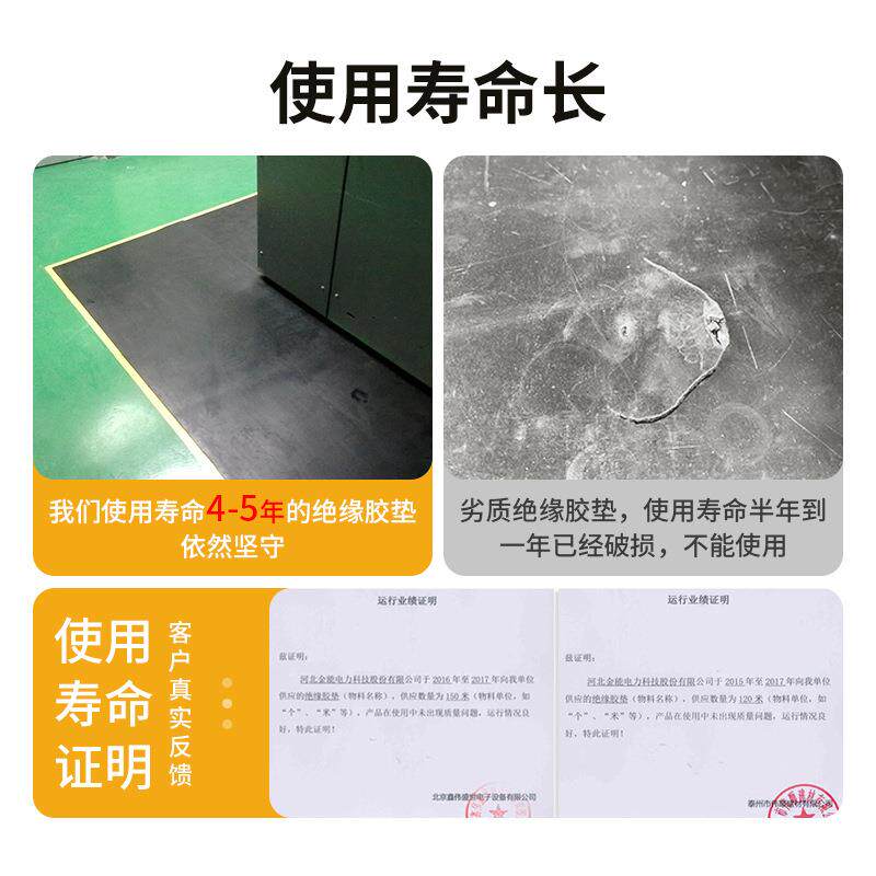 金能电力绝缘胶垫10mm高压绝缘垫配电房绝缘地垫10kv绝缘胶板绿色
