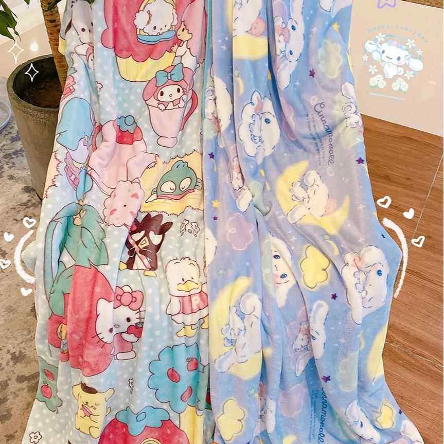 卡通珊瑚绒毛毯保暖毯子办公室午睡毯空调毯学生单人加厚盖毯床单