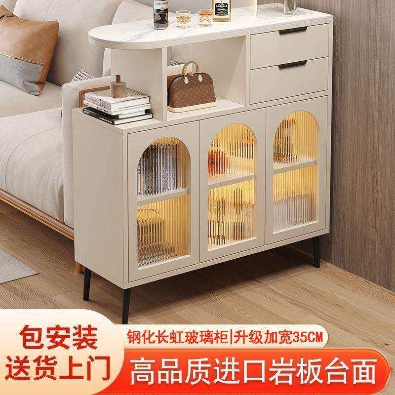 款奶油吧台隔断柜客厅家户用吧台桌小型餐边一QLZ体柜约现代简新