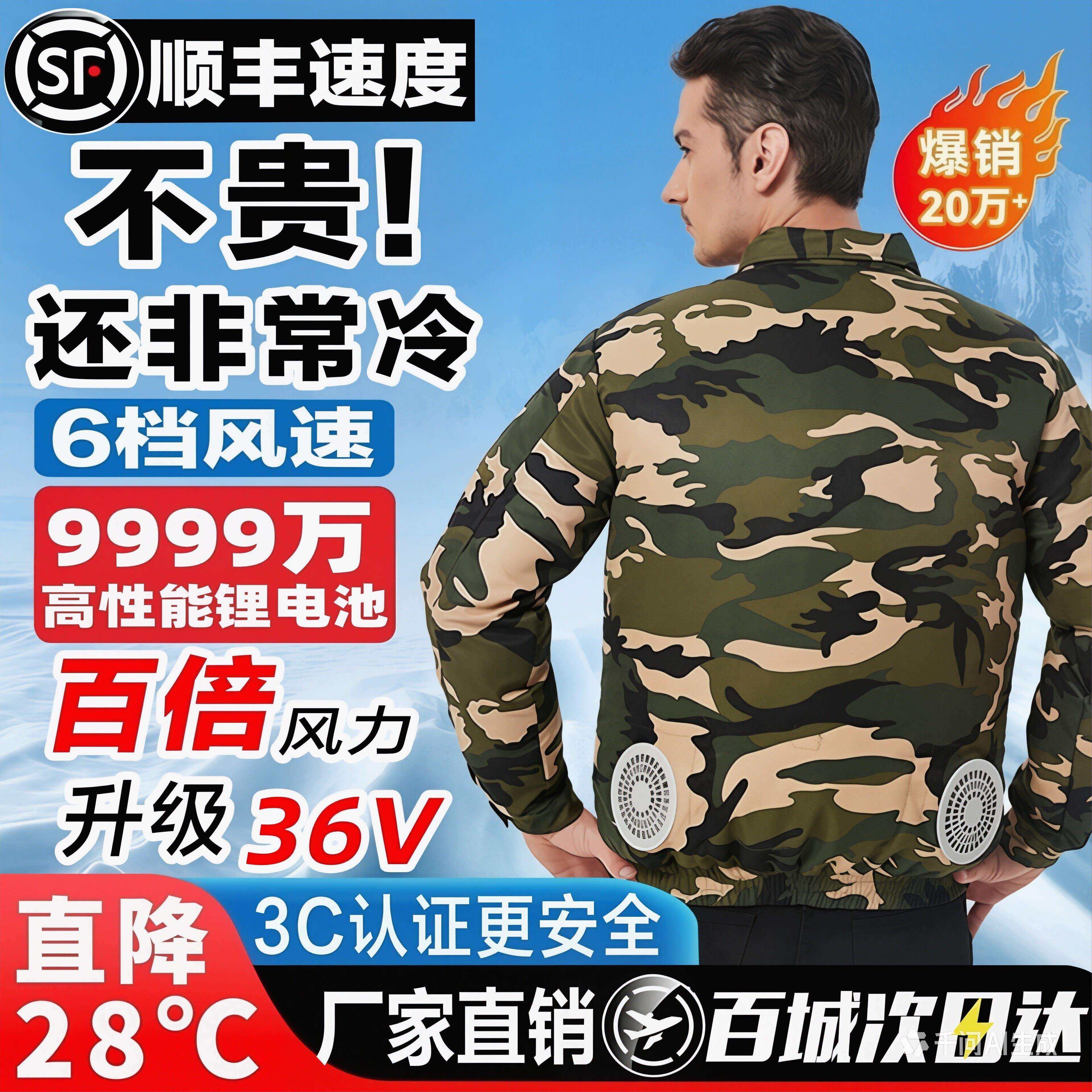 夏季降温空调服男带风扇的衣服防暑制冷充电焊工人工地劳保工作服