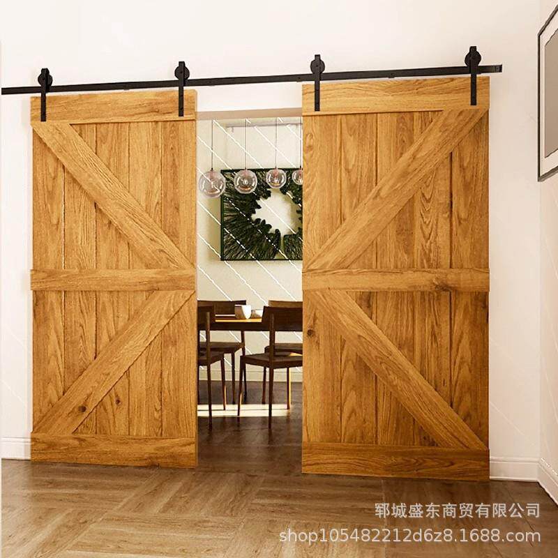 老榆木推拉门实木谷仓门移动推拉门复古装饰门进户门洗手间木门