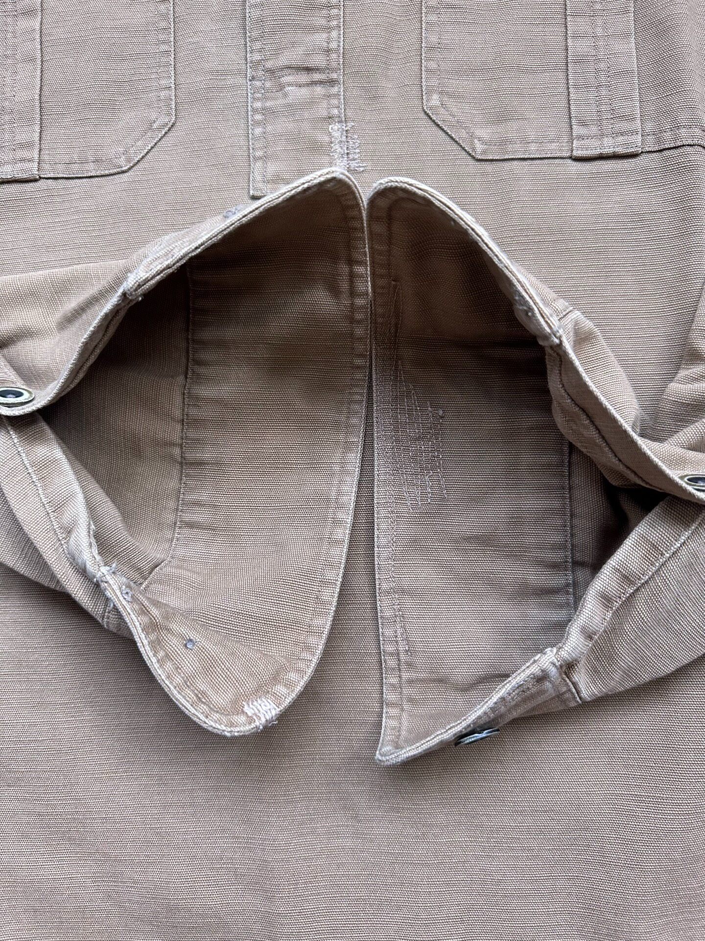 RRL Tan Distressed Long-Sleeve Work Shirt — label