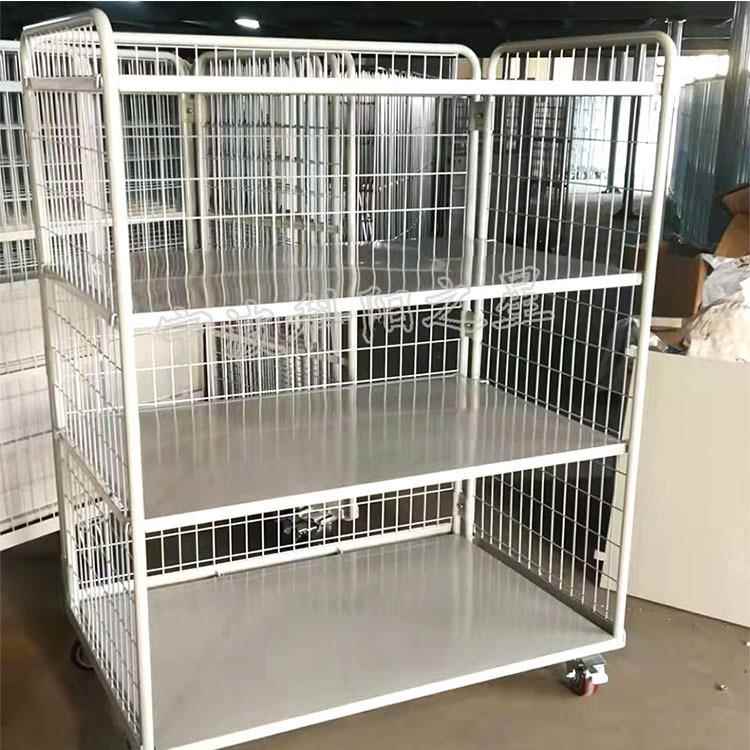 仓储格笼车折叠流台车物网454推拉车仓库手推理货周转搬车运工具