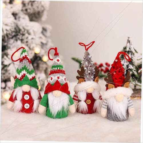 Christmas decorations Glow elf faceless old man antler doll
