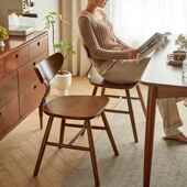 桌全实木餐简约家用日CY 书原木桌椅小户型椅餐厅餐椅榉木温 002式