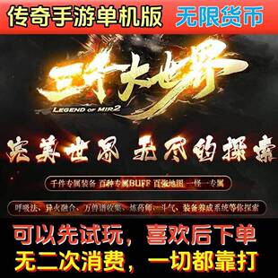 无限货币传奇手游 三千大世界一怪一专属剧情三端互通手机单机版