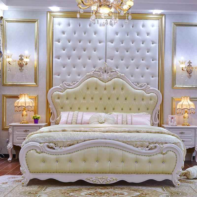 床现代简原约大床人床2米2.2米GBC主卧加宽木欧式床双人床双简欧