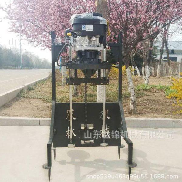 建筑绿化钻机地出口可挖机坑独轮QWA快货速大量栽树开现荒打洞机