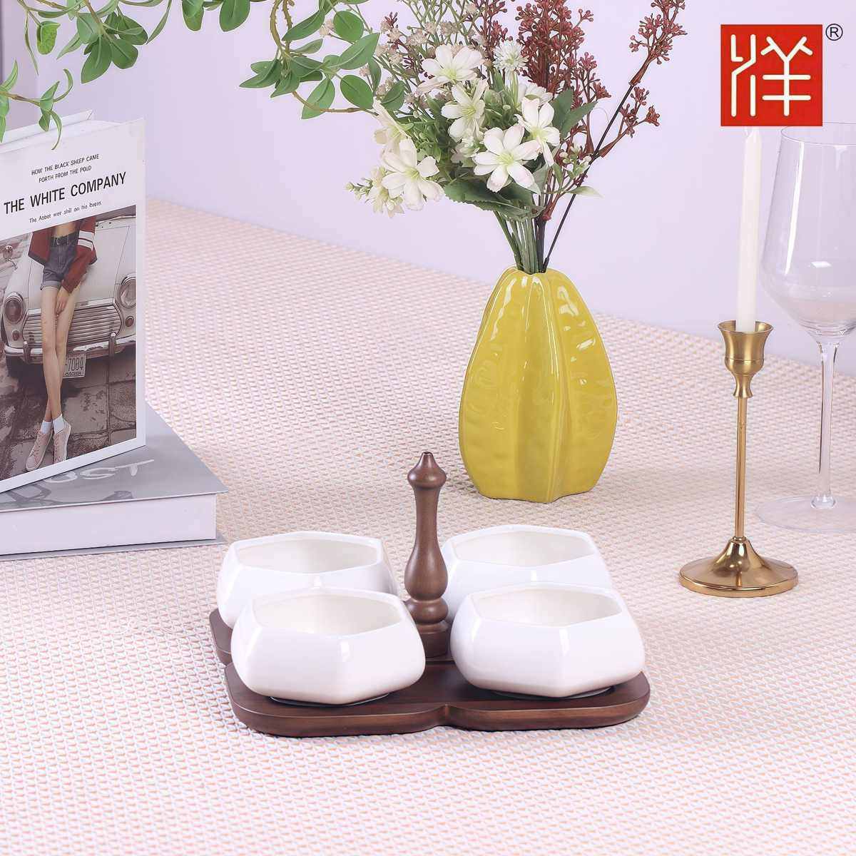 【美芙木架碗】欧式陶瓷碗碟套装家用极简餐碗具乔迁盘子高级小碗,餐饮具,碗,淘宝优惠券,粉丝福利购,淘宝优惠卷